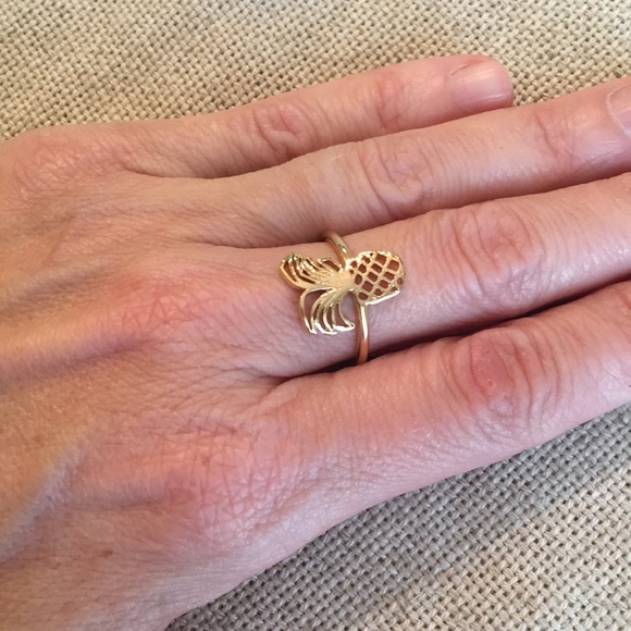 J. Crew Wire Pineapple Ring Burnished Gold NWT - Picture 4 of 8